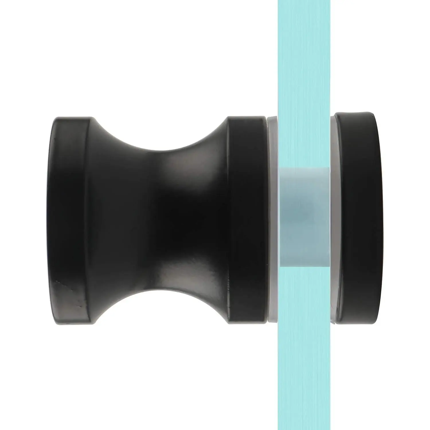 Black Heavy-Duty Solid Stainless Steel 1-Sided Pull Shower Door Handle - Sliding Bathroom Glass Door Hardware Replacement Part