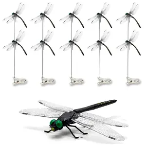 20 Pcs Fake Dragonfly Clips, Fly Repellent Clip, for Repelling Bugs, 3D Realistic Dragonfly Hat Clip for Deterring Wasps Horseflies Mosquitoes, Outdoor Camping Fishing Yard Garden Decor Ornaments