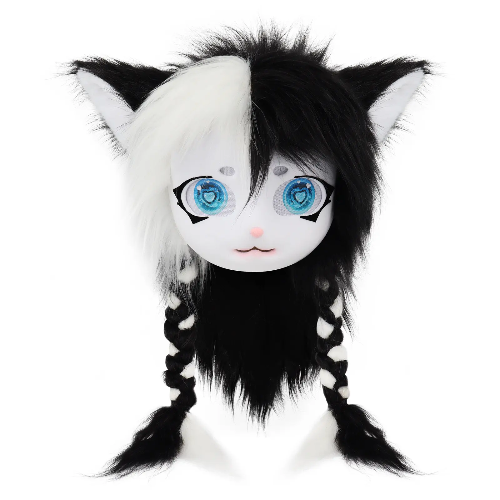 Kig Series Animal Head Costume, Wearable Furry Cat Ear Mask, Handmade Plush Halloween Prop, Fun Party Accessory, Unique Cosplay Gear