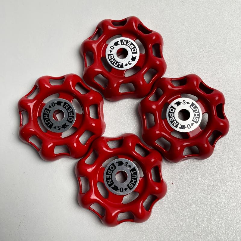 4pcs Red Iron Faucet Handles, Durable Metal Outdoor Valve Knobs, Handwheel for Globe & PPR PE Valves, No Assembly Required, Water Pipe Rod Handle Replacement