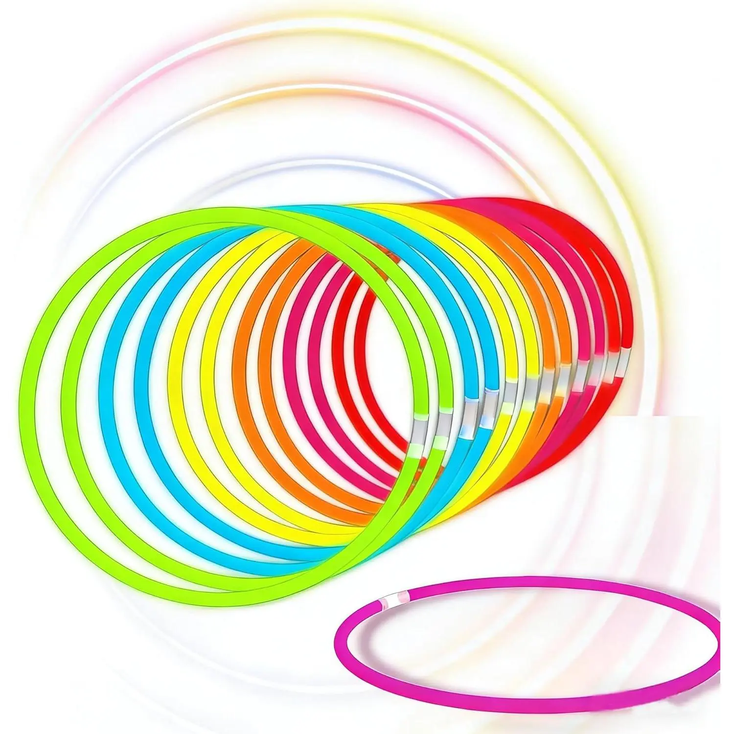 Glow Sticks Bulk 100ct 22'' Glow Necklaces with Connectors, Neon Light Sticks for Party Festivals Raves Concert Birthday Wedding, Multicolorfidget toys