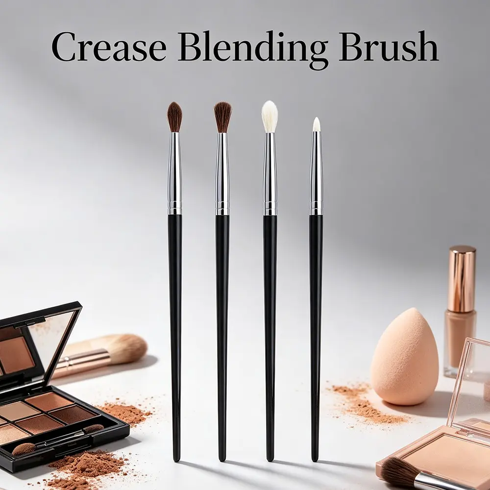4pcs Professional Fluffy Goat Horse Hair Eyeshadow Brush, Mini Pointed Crease Blending Makeup Tool, Soft Tapered Eye Shadow Brushes, Eyeshadow Brush Set