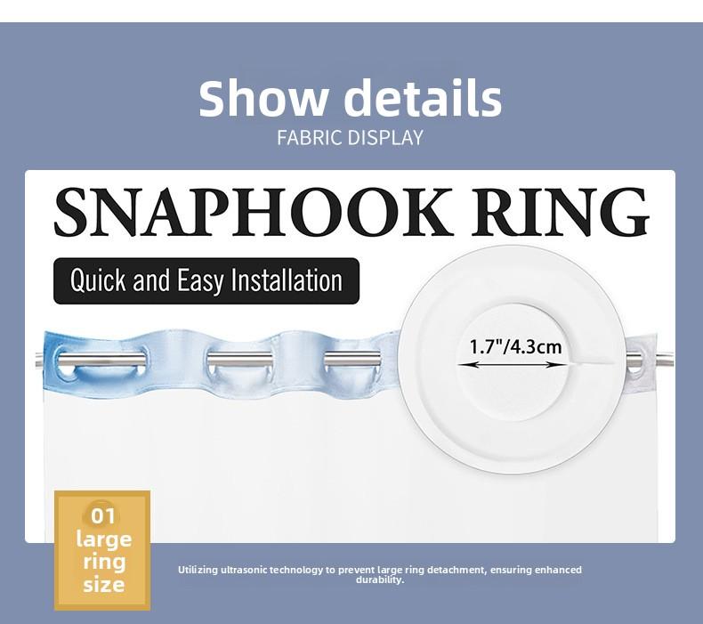 Snap Button Hookless Digital Print Waterproof Shower Curtain with Embedded Fabric Liner Set Lin Shower Curtain Partition