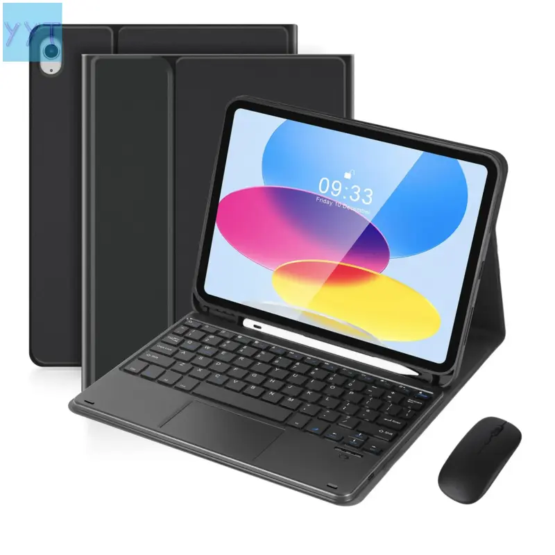 YYT1  Multifunctional Wireless Tablet Keyboard Case with Mouse, Detachable Protective Cover,-in Pen Holder, Rechargeable Batteries, 11in iPad 11th Gen (A16)  & 10.9in 10th Gen 2022, Work-Friendly Tablet Accessories