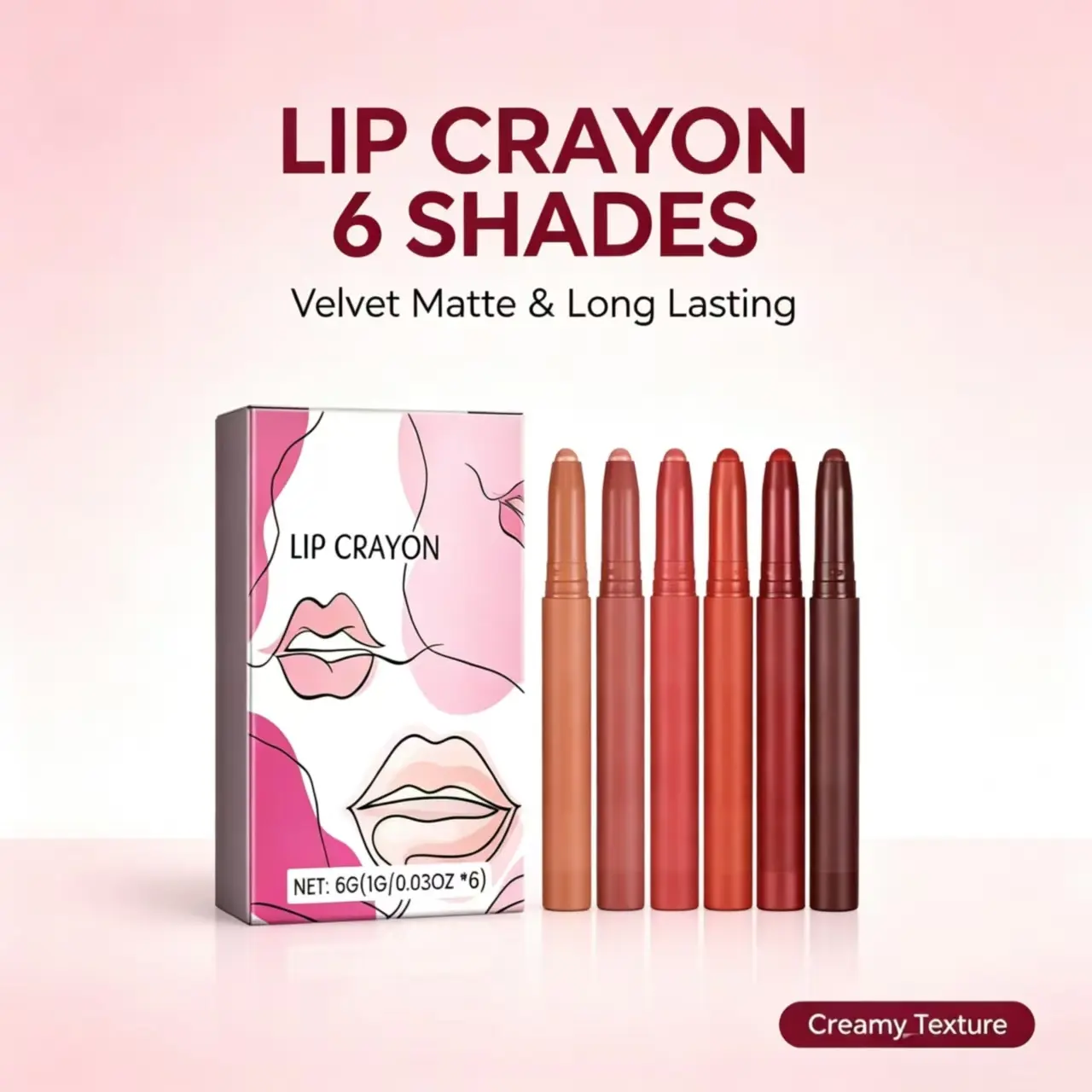 6 Colors Matte Lip Liner Set, Enhance Natural Lip Tone, Long Lasting Transfer-Proof Non Fade Lip Liner Pencils,tattoo,lipliner,multi-color,selection,,cool,brown,lash,stamp,,colored