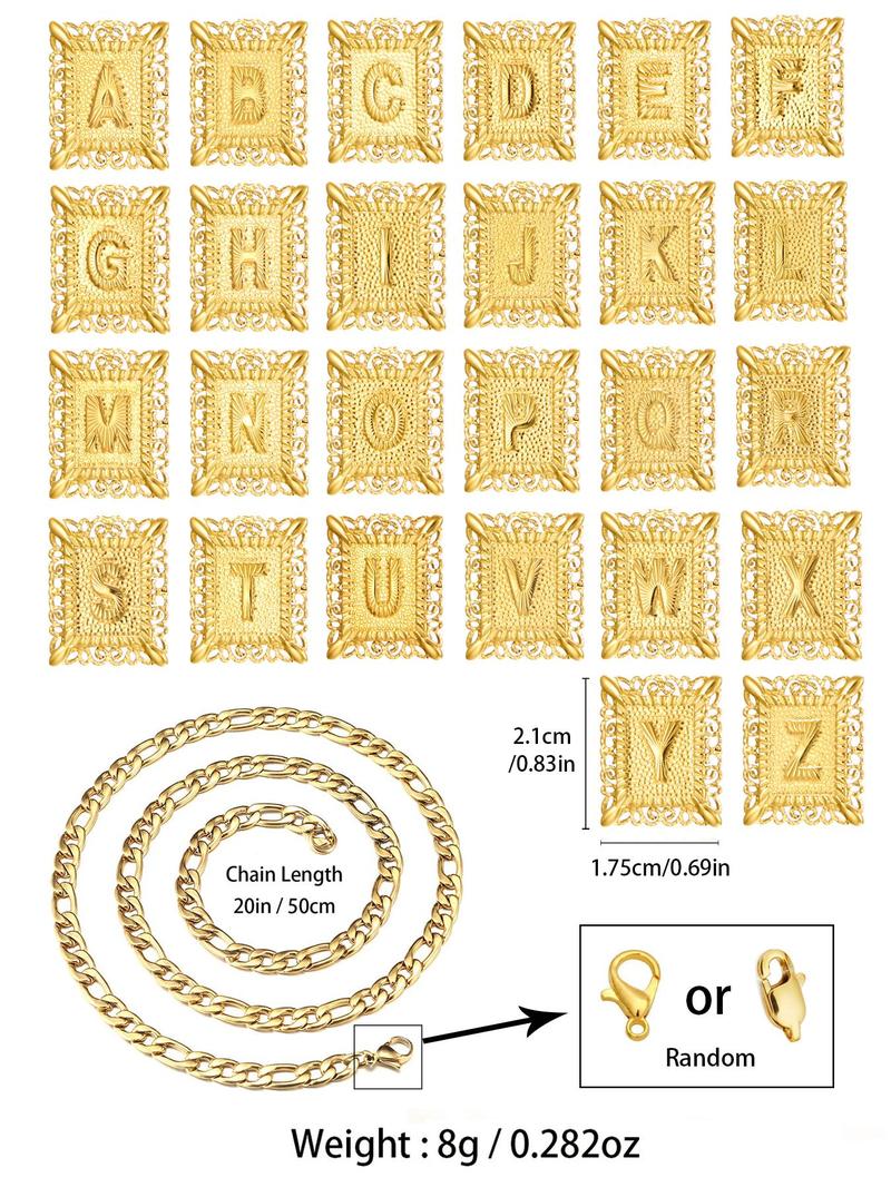 Letter A-Z Pendant Necklace for Women & Men, Punk Style Jewelry for Party, Daily Clothing Decor, Trendy All-match & Exquisite Jewelry for Birthday Gift Letter A-Z Pendant Necklace for Women & Men, Punk Style Jewelry for Party, Daily Clothing Decor, Trendy All-match & Exquisite Jewelry for Birthday Gift