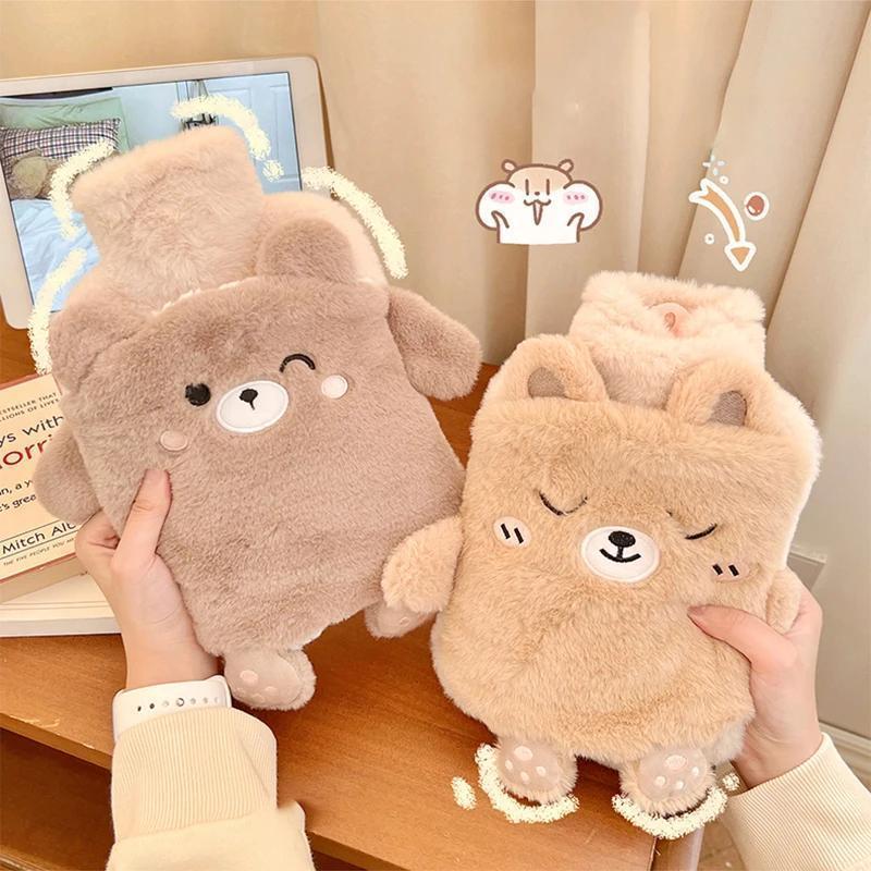 Kawaii Insulation Hot Water Bottle Plush Rubber Hand and Foot Belly Warmer Explosion-proof Hot Water Bag for Women Period Cute