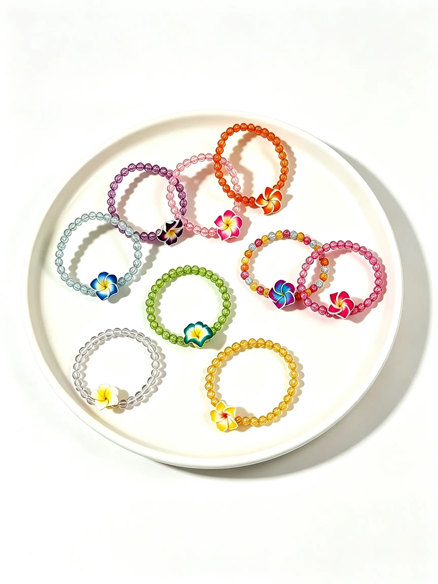 9pcs Bohemian Style Multicolor Crystal Bead Bracelet Set, Women's Fashion Jewelry, Perfect for Daily Wear and Vacation, Random Colors