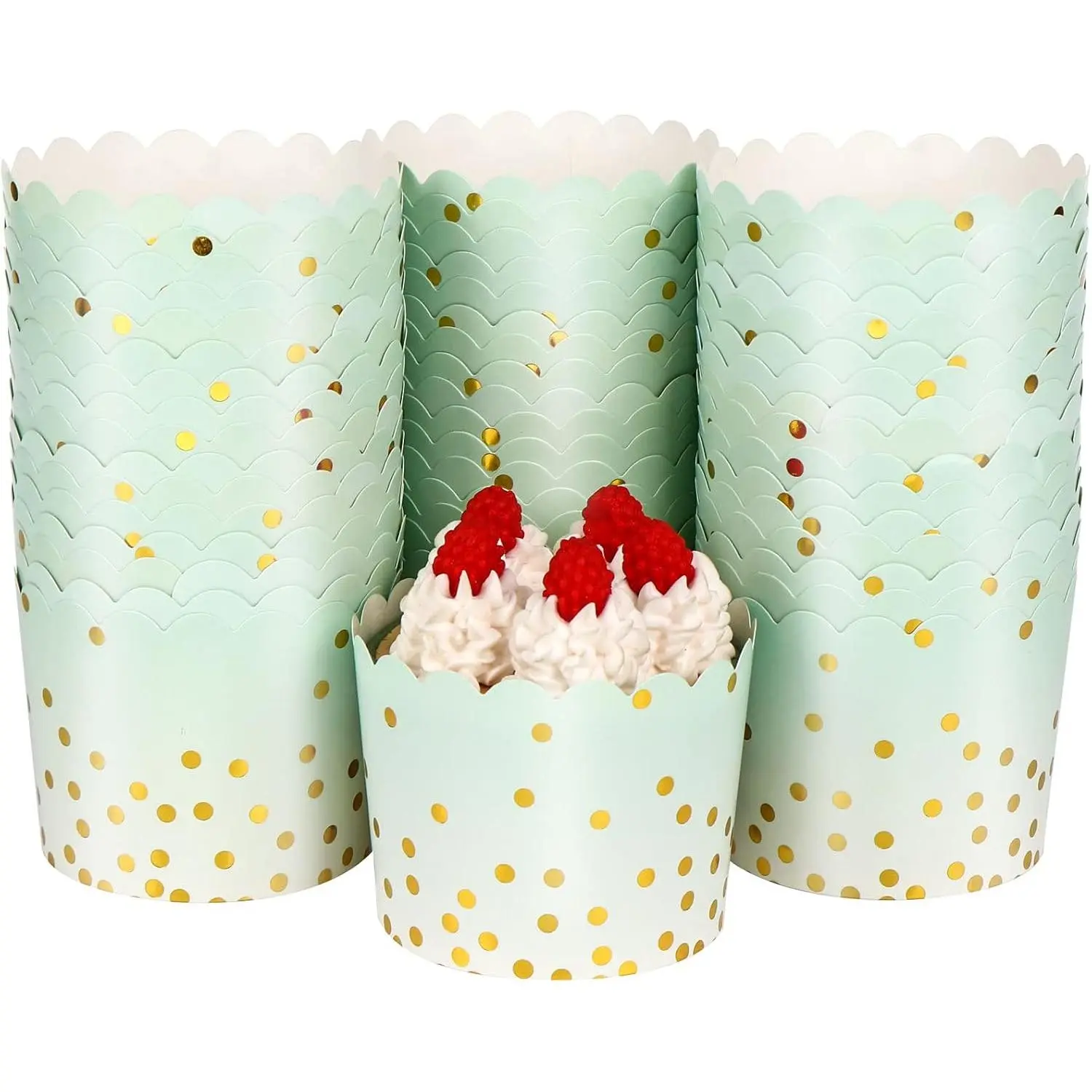 50 count Colorful Greaseproof Paper Baking Cups Large 5 Oz Cupcake Paper Liners Disposable Muffin Cases Cupcake Holders Containers for Wedding Party Festival Graduation Party (D)