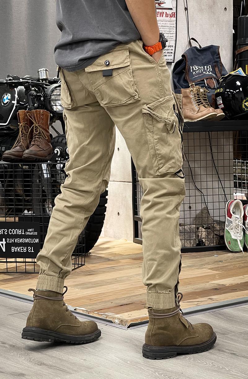 Spring and Autumn American workwear pants for men, straight leg functional outdoor tactical casual pants for men, leg tied pants for men Spring and Autumn American workwear pants for men, straight leg functional outdoor tactical casual pants for men, leg tied pants for men