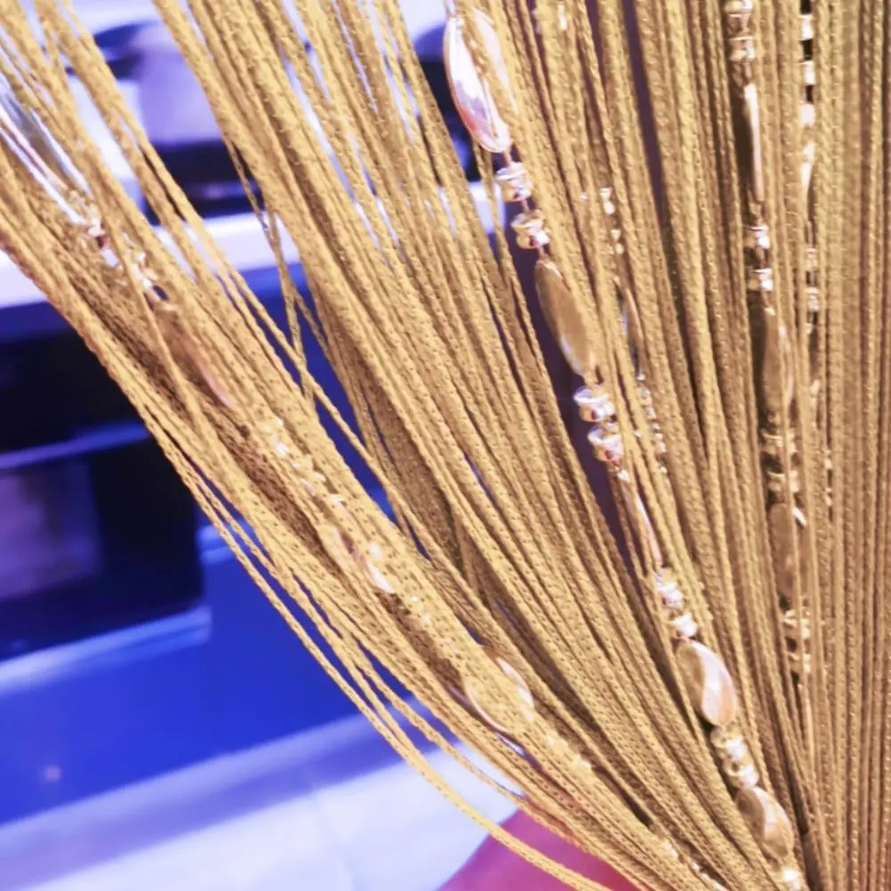 100cmX200cm Decorative Door String Beads Wall Panel Window Room Divider Blind for Wedding Coffee Restaurant Parts Door Divider Beads Tassel Screen Decoration (gold25)