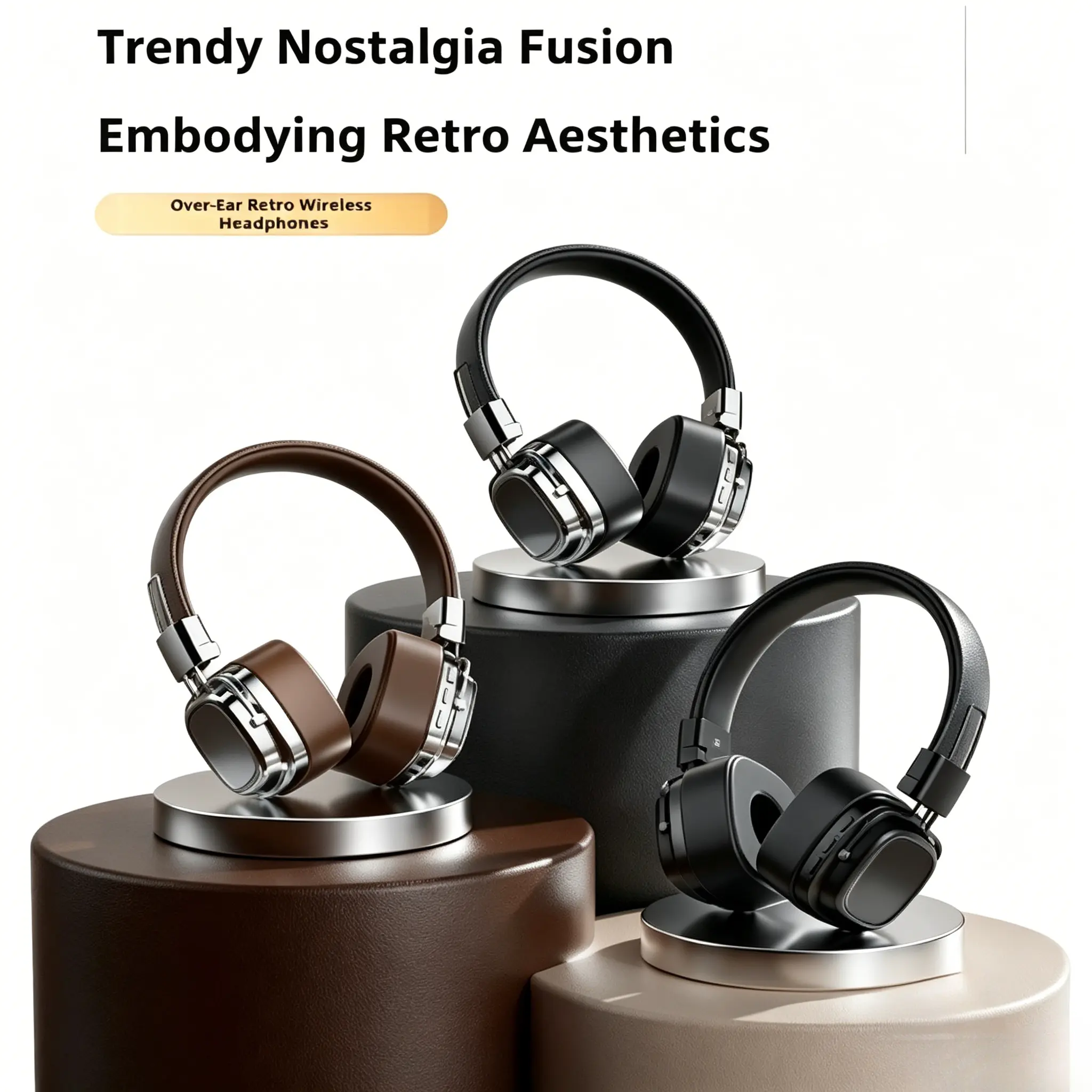 Retro Headset, Suitable for Marshall True Wireless Bluetooth Headphones with Heavy Bass, Noise Cancellation, and High Sound Quality, Ideal as a Gift