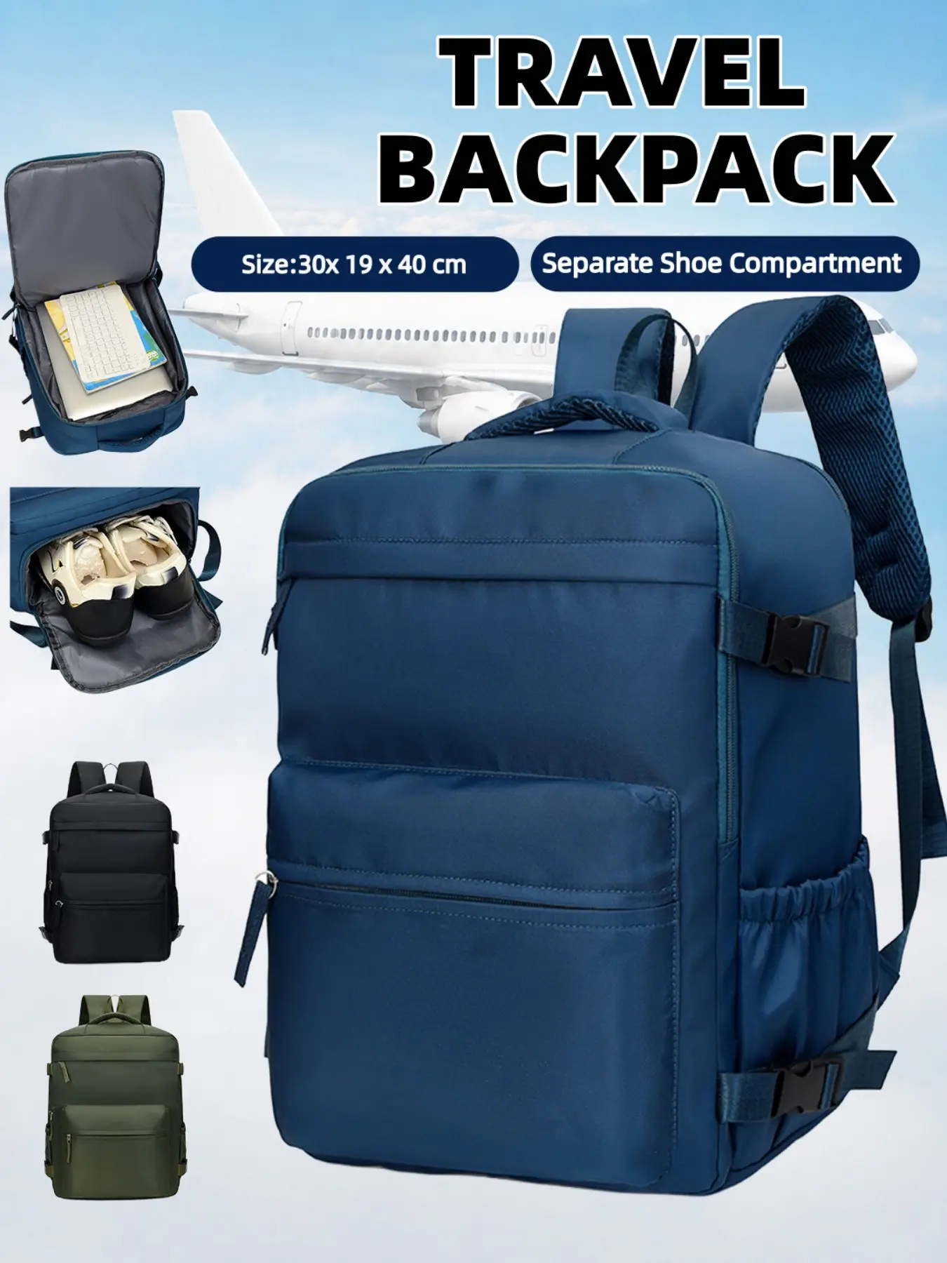 Women's Backpack for School Return Season, Airport-Approved Laptop Bag, Independent Shoe Compartment, Large Capacity, Multi-Layered, Business Casual