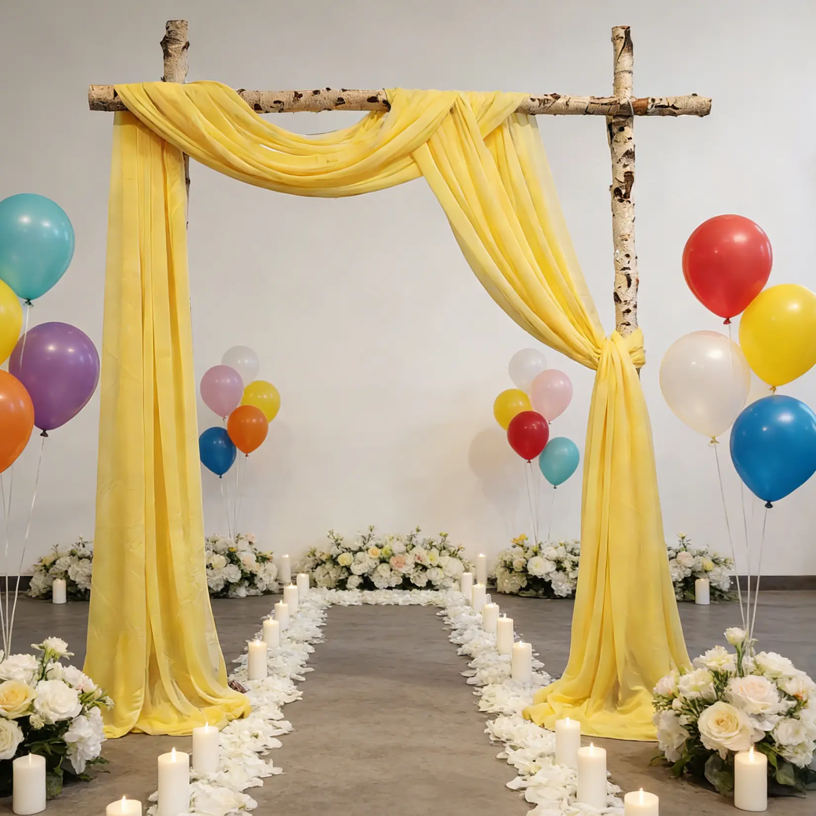 3 Panels Wedding Arch Draping Fabric - Transparent Backdrop Panels - Soft, Wrinkle-Free, Wedding Arbor Drapery for Ceremony Reception Birthday Party Bridal Shower - 77x600cm (2.5x19.5ft)