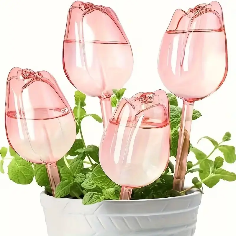 4pcs Tulip Irrigation Balls, Plant Watering Globes, Narrow Mouth Design, Automatic Watering, Indoor Pots, Outdoor Hanging Baskets, Gardening Tools, Slow Release, Plant Watering Devices