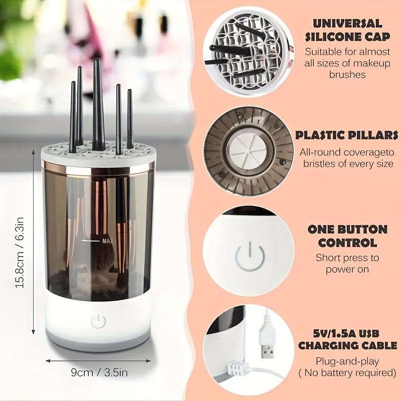 USB/battery Powered Makeup Brush Cleaner Machine, Brush Cleanser, Electric Rotating Cleaning Tool, Holds Multiple Brushes, Perfect Gift for Women, Cosmetic Brush Cleaner