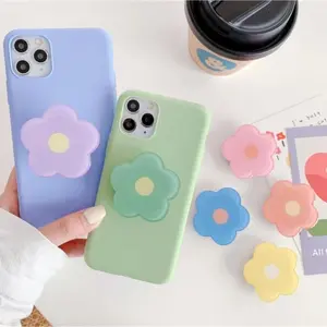 Cute Flower Folding Expandable Mobile Phone Grip Holder Socket Pocket Support for IPones 15 Finger Ring Griptok Expanding Stand