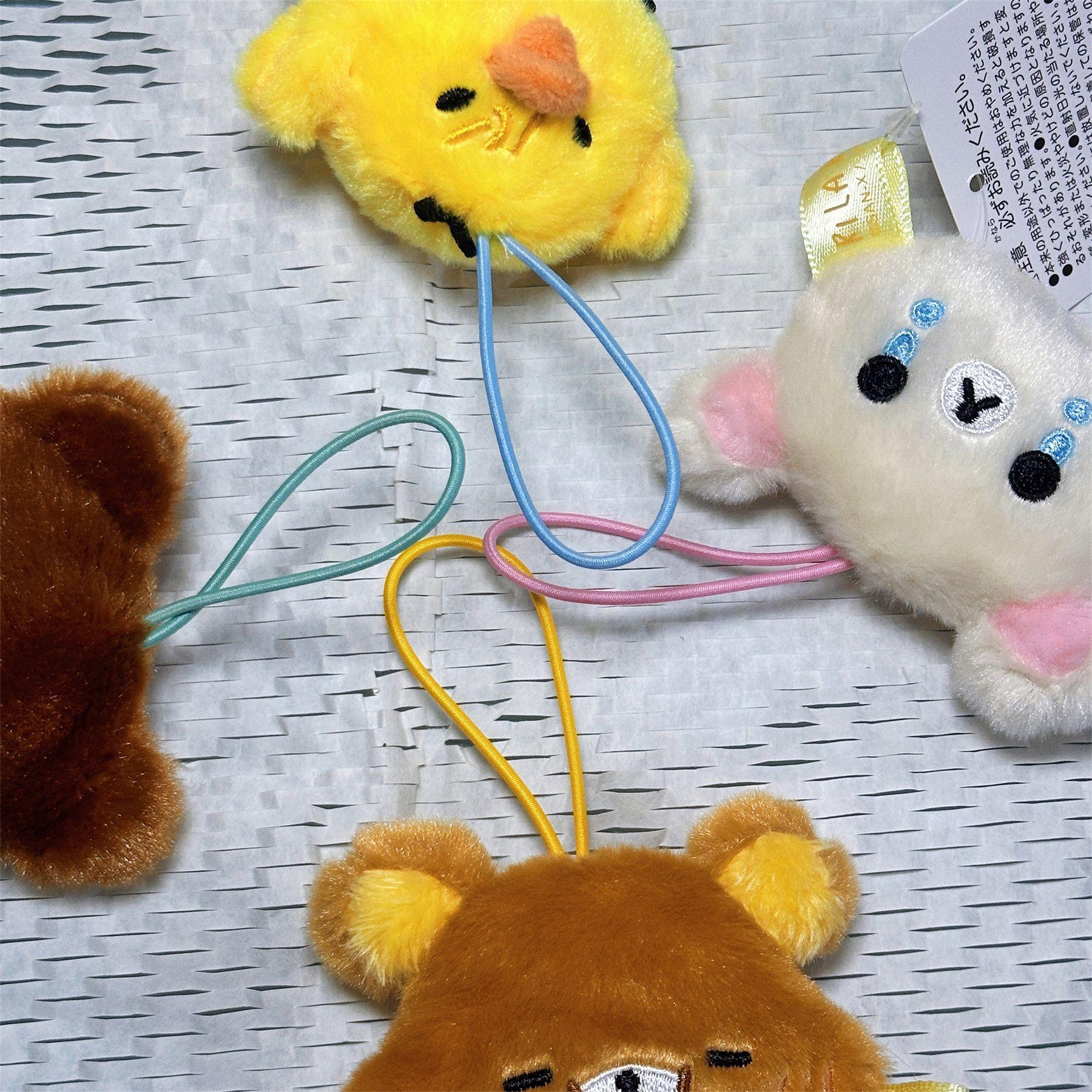 Rilakkuma Kawaii Cartoon Bear Emoji Pendant Plush Toy Mobile Phone Lanyard Toy Doll Cute Birthday Gifts for Boys and Girls