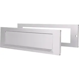 SKANDH Aluminum Silver Outer Size 10" X 3" Inches Inner Size 7-7/8" X 2" Gravity Letter Plate Mail with Back Plate Slot for Front Door