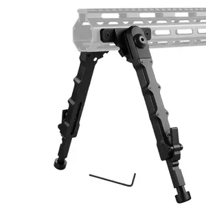 Adjustable 7.5-9 Inch Rifle Bipod Mount, Compatible with M-Type Rail, Ideal for Outdoor, Shooting Range, Hunting, and Target Practice