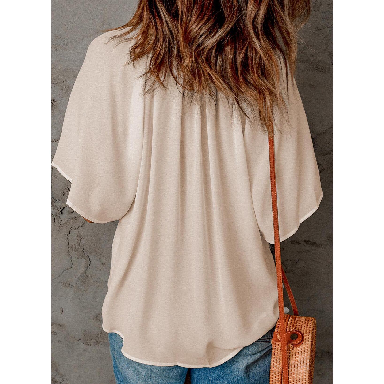 Womens Tops Dressy Casual 2026 Spring Summer V Neck Short Sleeve Shirts Business Casual Chiffon Blouses Womens Tops Dressy Casual 2026 Spring Summer V Neck Short Sleeve Shirts Business Casual Chiffon Blouses