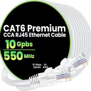 Hhdzi Cat6 Ethernet Cable with Rj45 Connectors, and Options, Gigabit Speed, Anti-Interference, Ideal for Home Office Networking