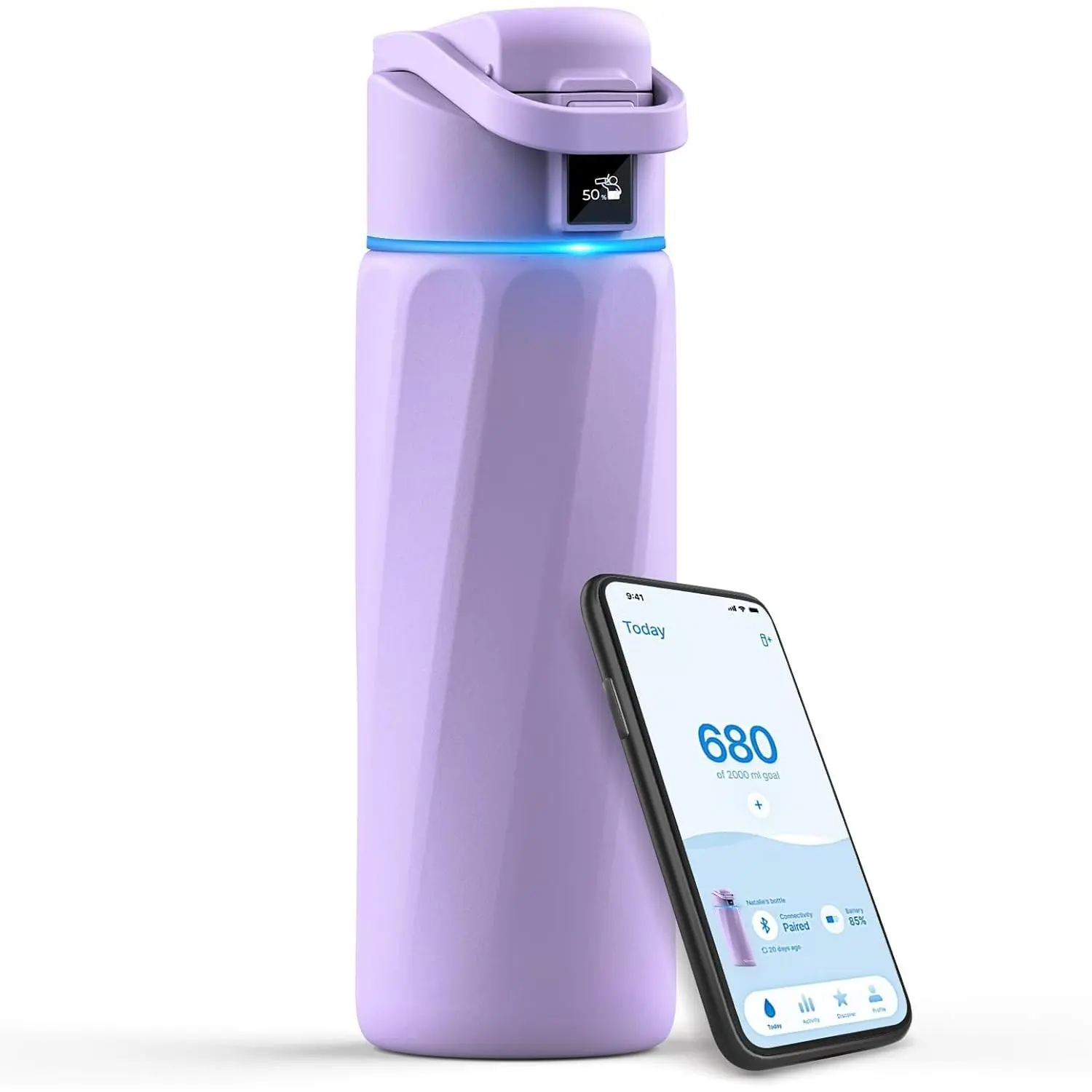 Smart Water Bottle that Reminds You to Drink, 24oz BPA-Free Stainless Steel Vacuum Insulated, Wide Mouth Water Tracker Bottle with APP  School, Gym, Office, Ideal  Mother's Day