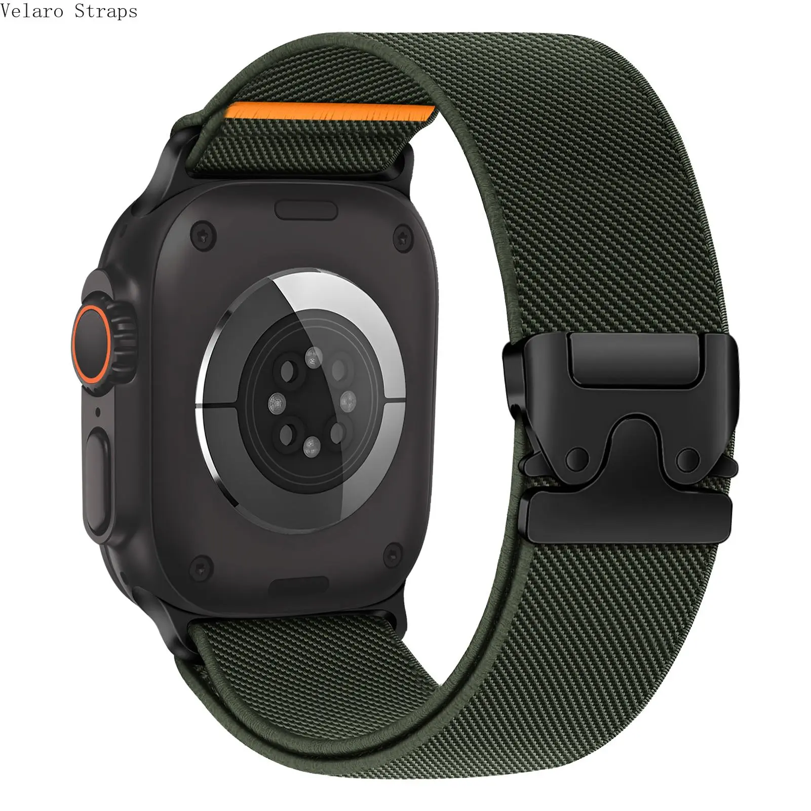 Parachute-Style Nylon Apple Watch Band with Tactical Buckle, Compatible with Ultra 2, Series 3, 7–11 and SE
