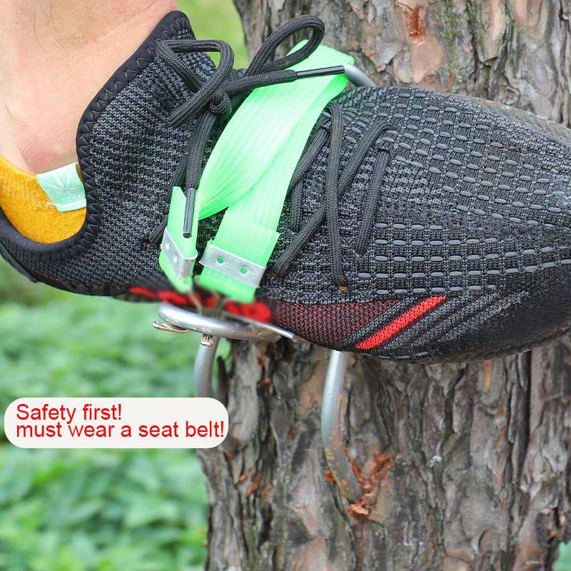Tree Climbing Tools Set, Outdoor 2 Climbing Equipment & 2 Elastic Strap, Elastic Strap & Climbing Grip Set, Non-slip Special Climbing Stairs Pole Spikes for Boots