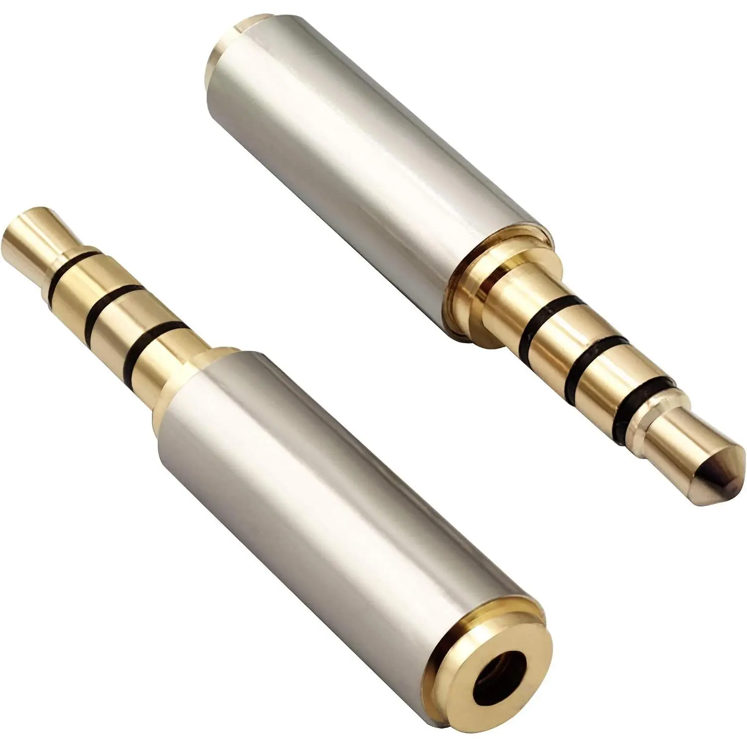 3.5mm Headphone Adapter, 4 Poles 1/8'' Female to Female Aux TRRS Stereo Audio Connector for Earphone, Headset, Smartphone, Laptop, Tablets, MP3 Player (2Pack)