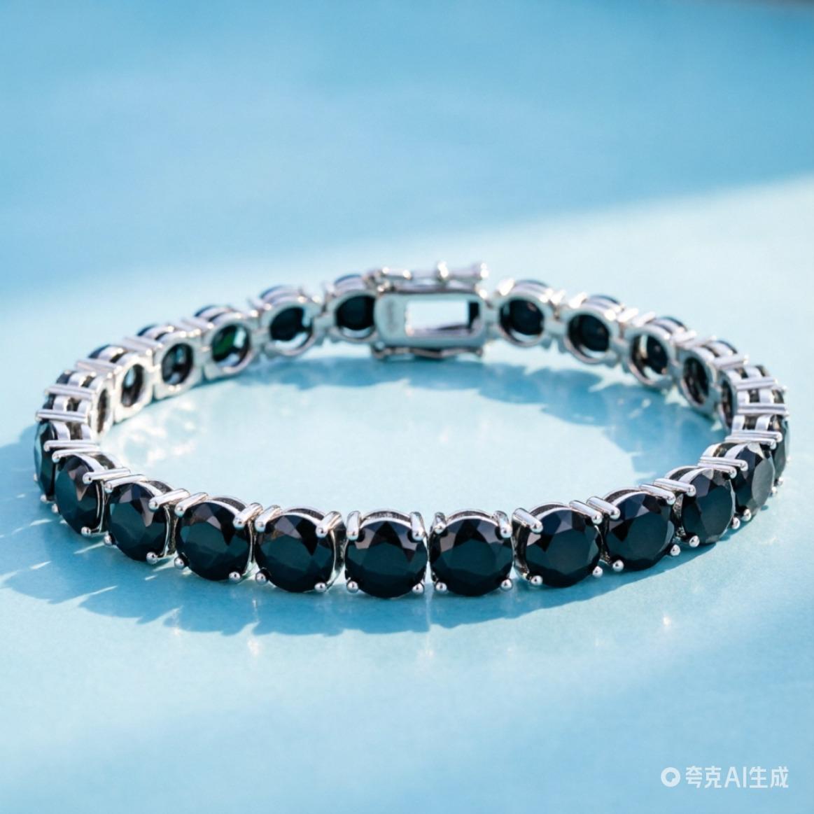 Genuine 925 Sterling Silver Black Moissanite Tennis Bracelet 3/4/5mm, Exquisite Premium Luxury Unisex Jewelry Gift for Women Men, Trendy Iced Out Style Genuine 925 Sterling Silver Black Moissanite Tennis Bracelet 3/4/5mm, Exquisite Premium Luxury Unisex Jewelry Gift for Women Men, Trendy Iced Out Style