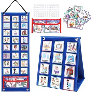 2026 new 70 Cards Visual Daily Schedule Chart for Kids With Autism Pocket Chart  Materials Montessori Learning Educational Toy