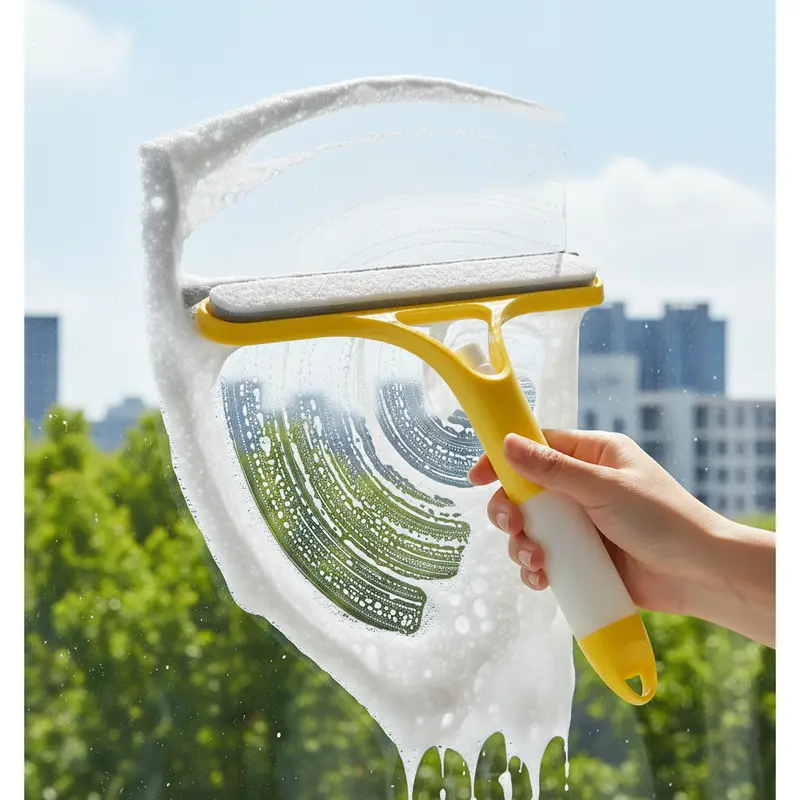 3-in-1 Window Cleaner, Squeegee Scrubber Spray Tool| Streak-Free Cleaning for Windows, Mirrors, Car Windshields| Lightweight & Easy to Use​