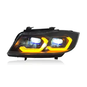 Suitable for BMW 3 Series E90 headlamp assembly modification, 2005-2012 3 Series LED lens daytime running lights with flowing turn signals.