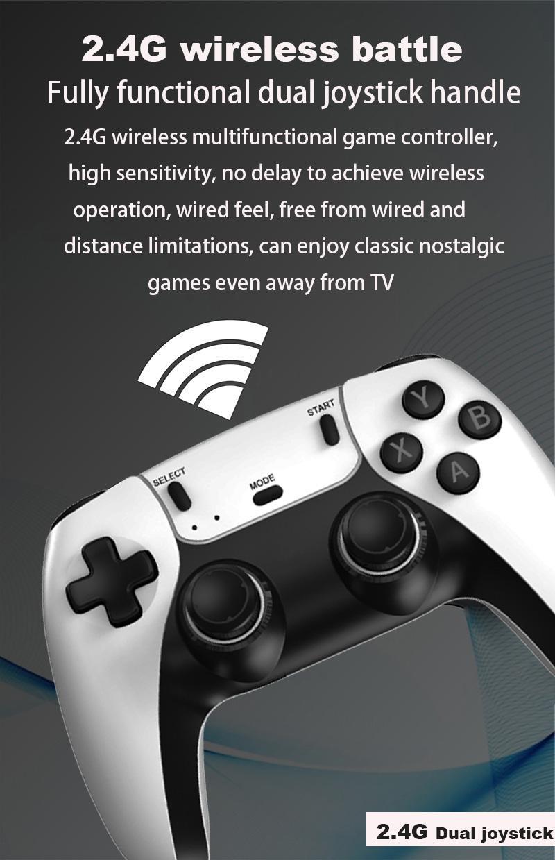Trending New 4K TV Game Stick Ultra Handheld Game Player with Dual Wireless Controller – 50000+ Games – Family Game System