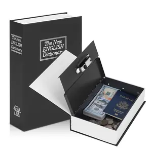 Sturdy Metal Simulation Book Safe, Dual Size Mechanical Lock Secret Storage Box, Practical Anti-Theft Lock Box for Cash Jewelry Travel & Bedroom Use