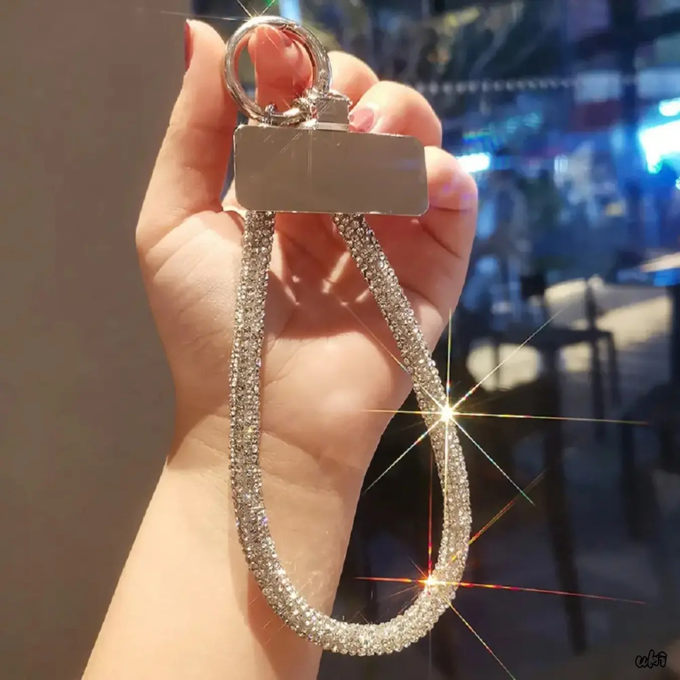 Women's Shiny Short Wrist Lanyard for Mobile - Anti-Lost Cellphone Wrist Strap Holder, Portable Decorative DIY Bag Accessory for Girls, Matches All Outfits