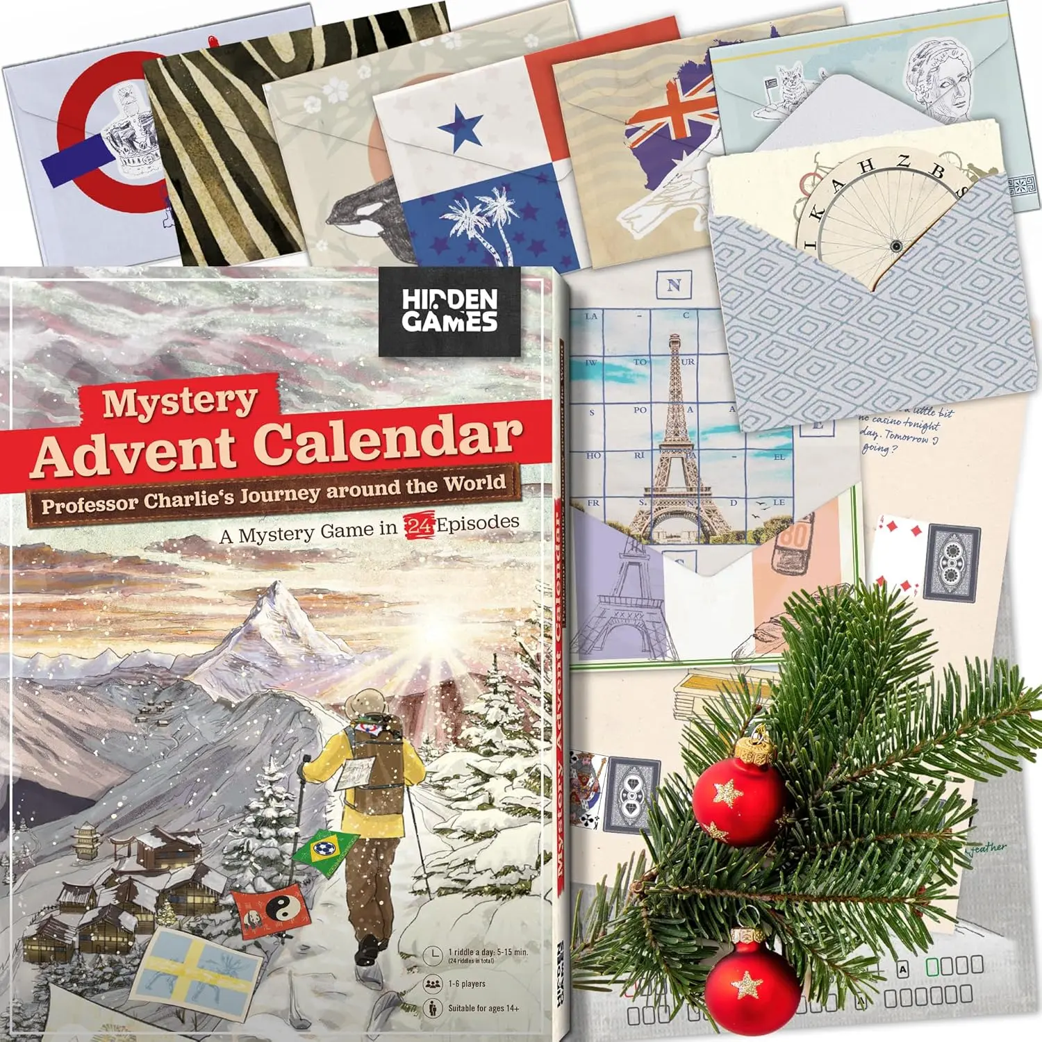 Interactive Hidden Games Professor Charlie's Tour 2025 Advent Calendar - 24 Days of Puzzle Episodes (English Edition), Compact