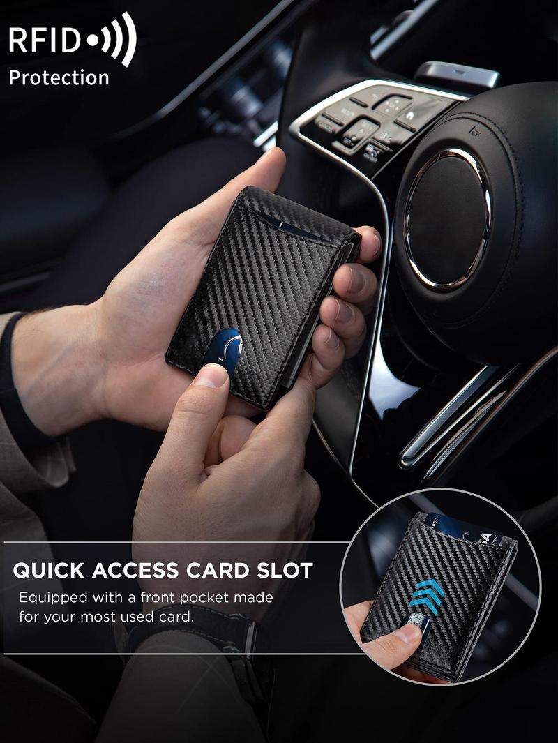 Men's Slim Wallet with RFID Blocking, Stylish Card Holder for Daily Use and Travel, Perfect Gift for Him