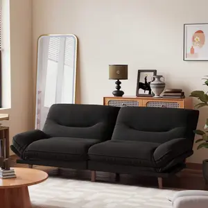 Convertible Futon Sofa Bed, Comfy Loveseat Sleeper Sofa With Adjustable Backrest Armrest, 2 Seater Twin Futon Couch For Living Room Bedroom