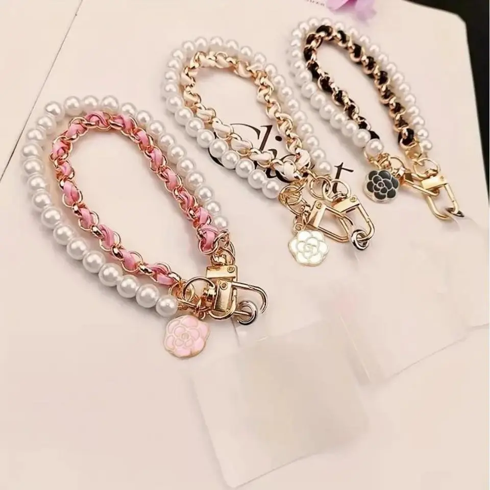 Fashion Pearl Pendant Anti-Loss Phone Chain Cell Phone Strap for All Smartphone Models, Set of 3, Stylish Accessory for Mobile Devices