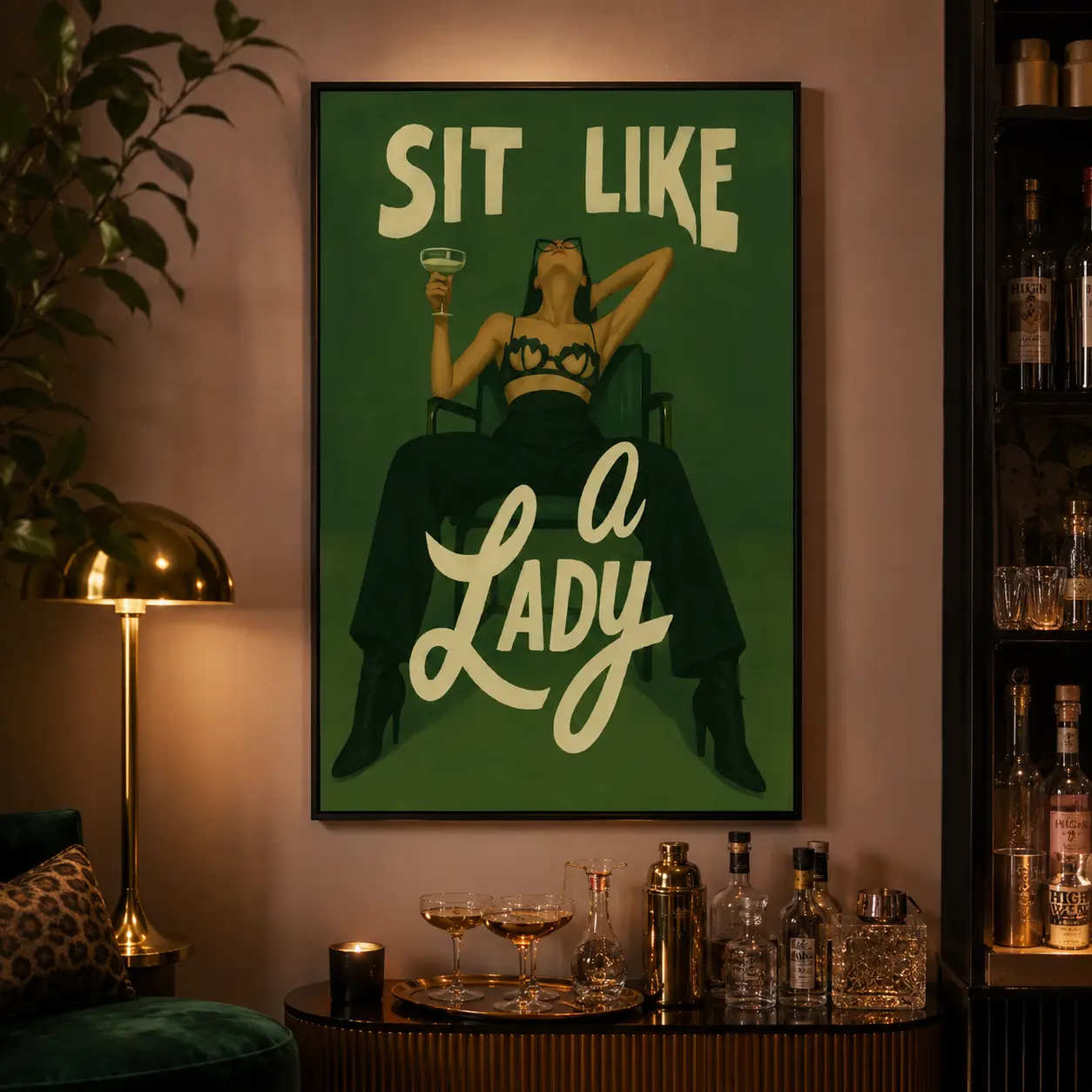 1 Pc, Wall Art, Vintage Poster, Sit Like A Lady, Bold Feminist Poster, Female Empowerment Wall Art Print, Bedroom Decor, Living Room Decor, Canvas Wall Art, Aesthetic Dorm Office Apartment Decor, Gift for Women Girls