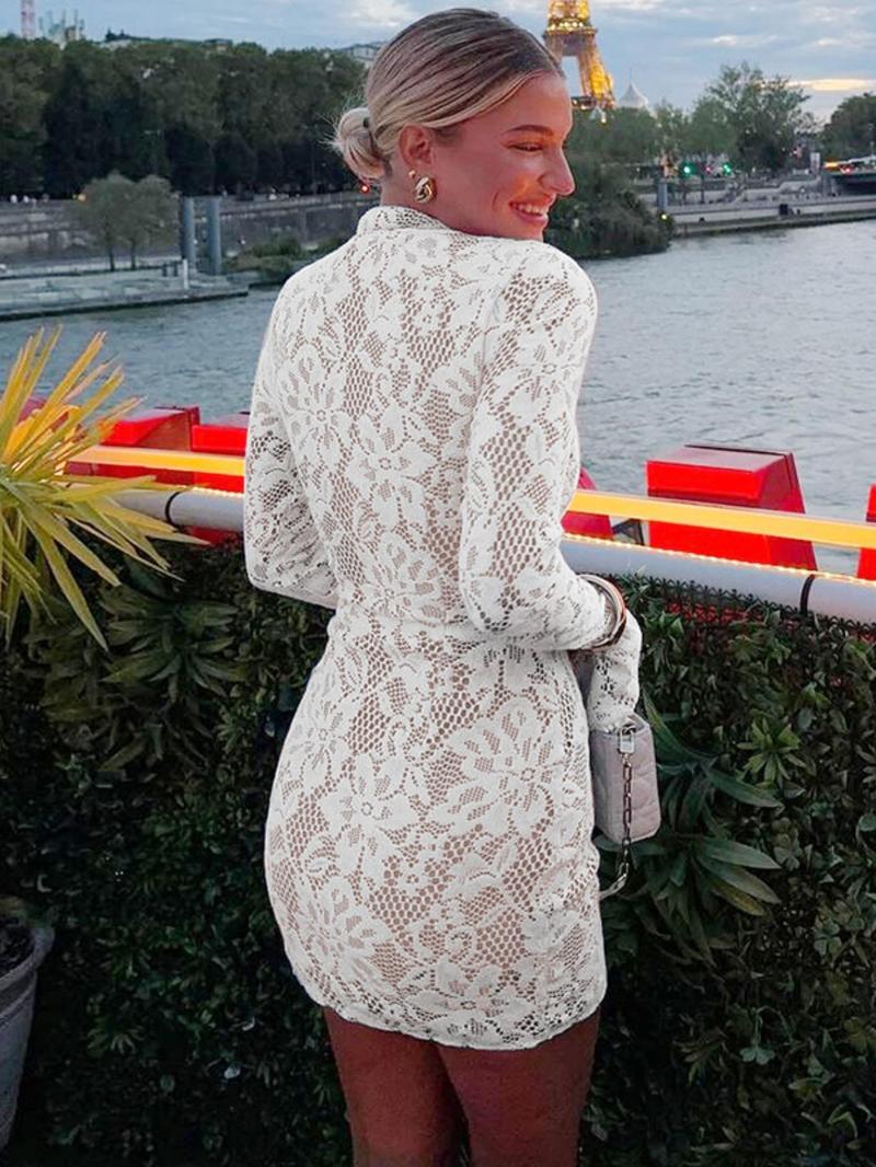 Women's Plain Cut Out Flounce Sleeve Bodycon Dress, Elegant Long Sleeve Short Dress for Party Club Dating Wear, Women's Clothing for Spring & Fall