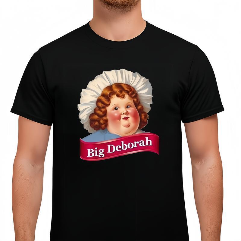 Vintage Big Deborah T-Shirt, Funny Retro Humor Graphic Tee for Men and Women, 100% Cotton Unisex Crewneck Short Sleeve, Playful Sarcastic Name Meme Shirt, Casual Streetwear Top, Nostalgic Internet Joke Apparel