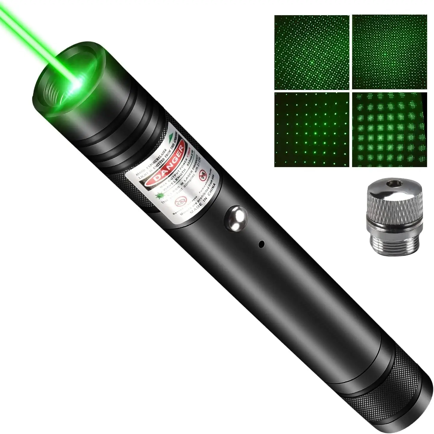 Long Range Laser Pointer 10000 Feet Visible Beam,USB Rechargeable Green Laser Pointer High Power Presentations
