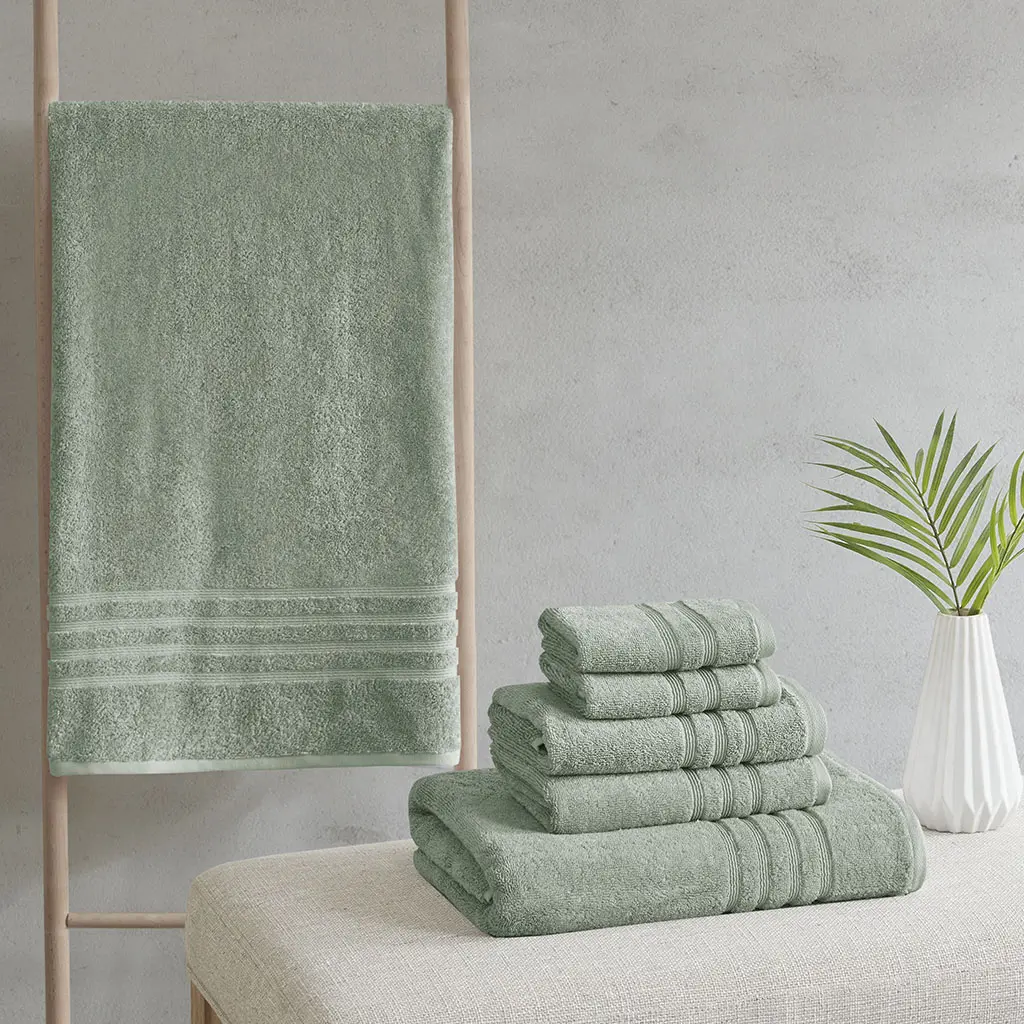 ARCH Sustainable Antimicrobial Bath Towel 6 Piece Set, Quick Dry Bathroom Towels, Soft Absorbent Cotton Blend, Eco Friendly Towel Set for Bath, Gym, Spa, Hotel, Guest, 6 Pack Towels, White, Home Furniture and Household Product Search Terms