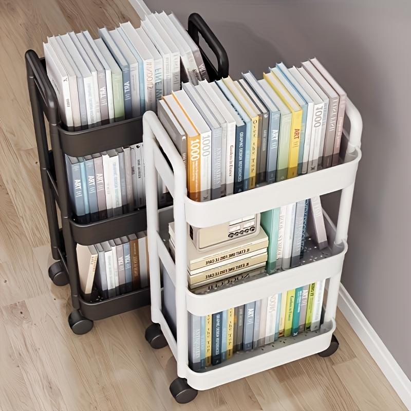 Multi-layer Storage Trolley, 1 Count Multi-purpose Moving Storage Rack, Durable Storage Organizer for Kitchen, Bathroom and Bedroom, Double Tiers