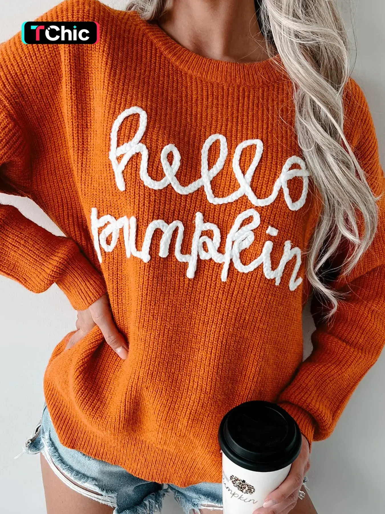 Women's Pullover Sweater Knitwear Tops, Halloween Fall Winter, Casual Embroidered Round Neck Long Sleeve, Fitted Style for Daily Wear and Parties