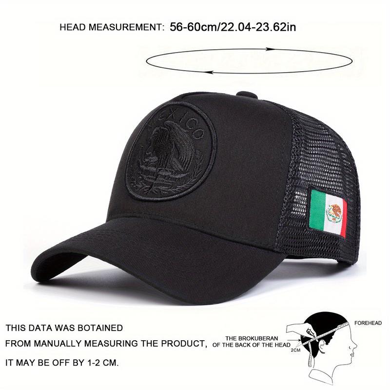 Sun Protection Camo Cap - Unisex Mexico Flag Embroidered Adjustable Hat