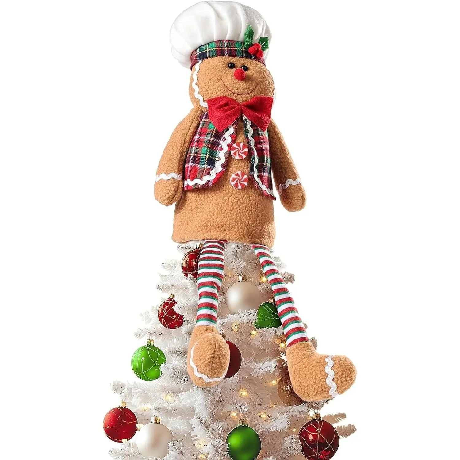 Gingerbread man Christmas Decorations, Christmas Tree Topper Gingerbread man, Funny and Unique Christmas Tree Decorations